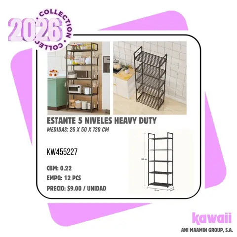 ESTANTE 5 NIVELES HEAVY DUTY