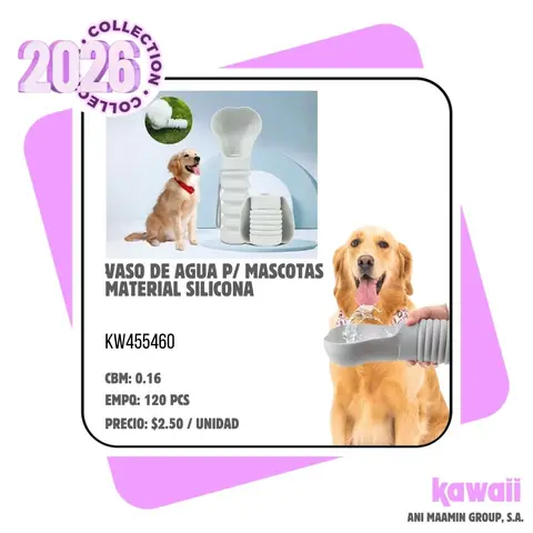 VASO DE AGUA P/ MASCOTAS - MATERIAL SILICONA