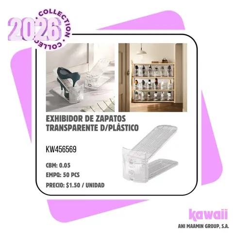 - EXHIBIDOR DE ZAPATOS TRANSPARENTE D/PLÁSTICO