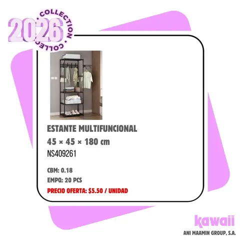ESTANTE MULTIFUNCIONAL 45 × 45 × 180 cm