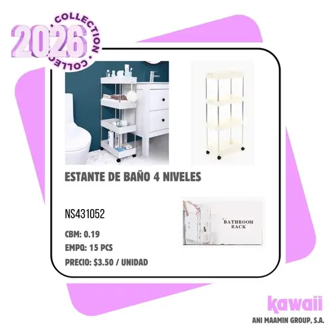 ESTANTE DE BAÑO 4 NIVELES