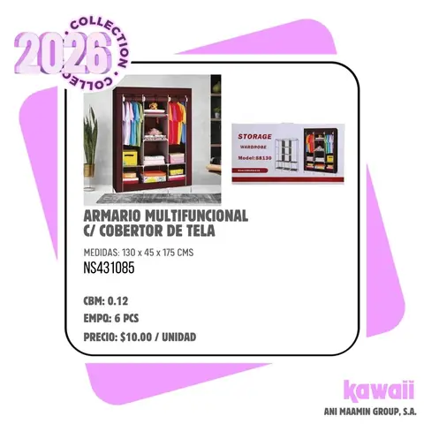 ARMARIO MULTIFUNCIONAL C/ COBERTOR DE TELA