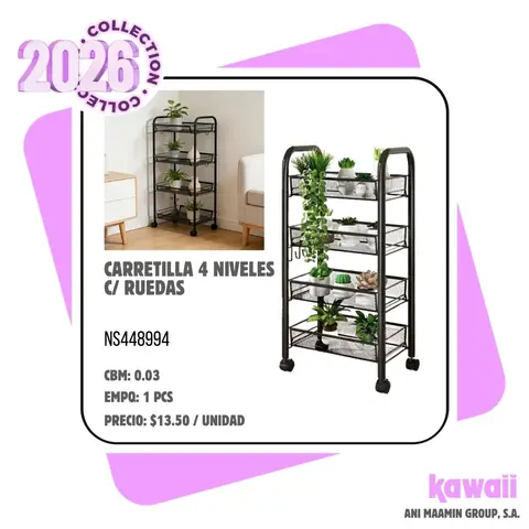 CARRETILLA 4 NIVELES C/ RUEDAS