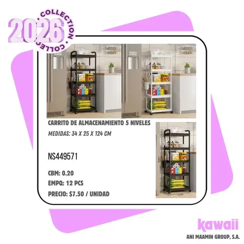 CARRITO DE ALMACENAMIENTO 5 NIVELES