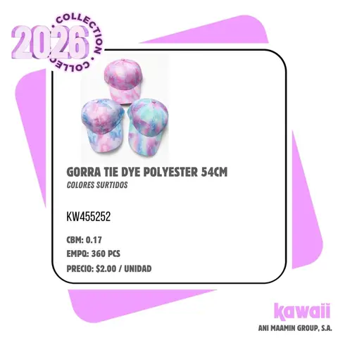 GORRA TIE DYE POLYESTER 54CM