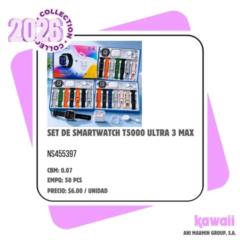 SET DE SMARTWATCH T5000 ULTRA 3 MAX