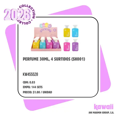 PERFUME 30ML, 4 SURTIDOS (SH001)