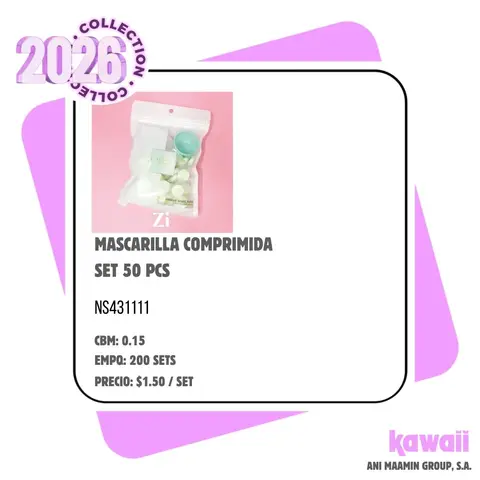 MASCARILLA COMPRIMIDA SET 50 PCS