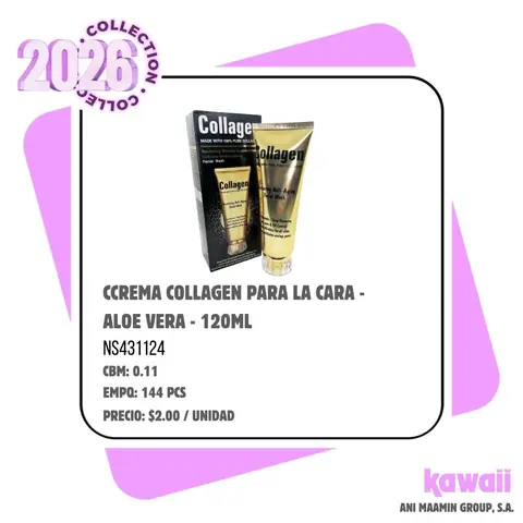 CCREMA COLLAGEN PARA LA CARA - ALOE VERA - 120ML