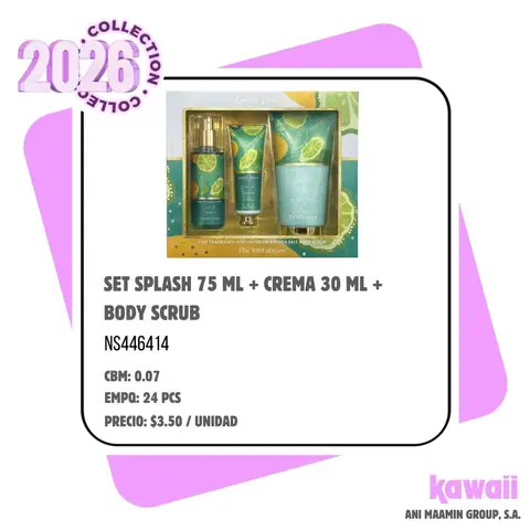 SET SPLASH 75 ML + CREMA 30 ML + BODY SCRUB