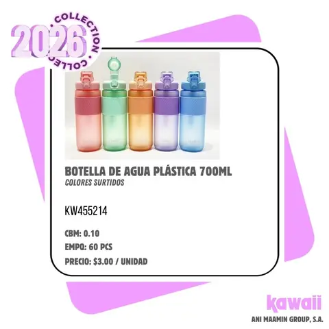 - BOTELLA DE AGUA PLÁSTICA 700ML