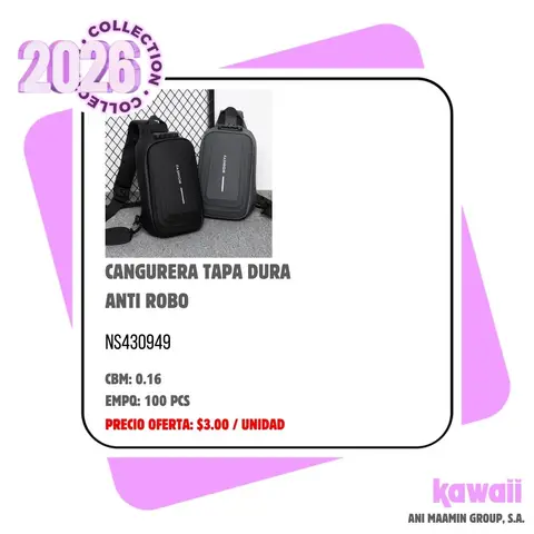 CANGURERA TAPA DURA ANTI ROBO