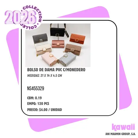 BOLSO DE DAMA PVC C/MONEDERO