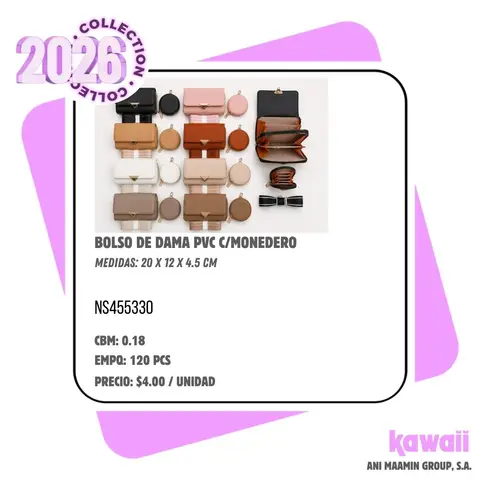 BOLSO DE DAMA PVC C/MONEDERO