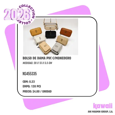 BOLSO DE DAMA PVC C/MONEDERO