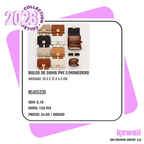 BOLSO DE DAMA PVC C/MONEDERO