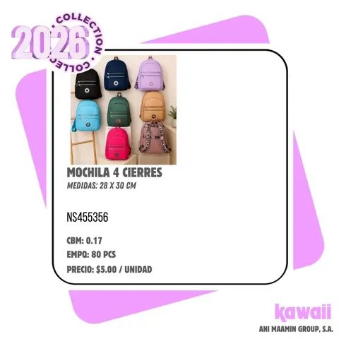 MOCHILA 4 CIERRES