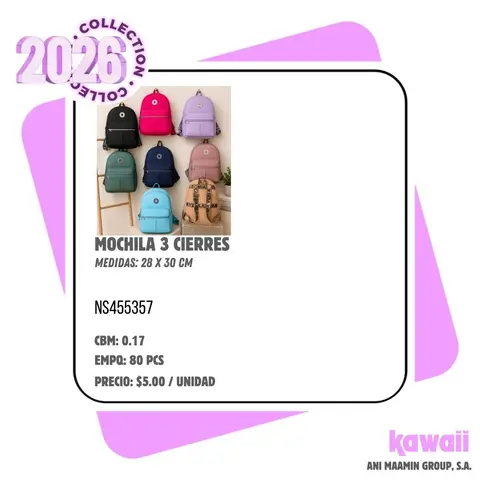 MOCHILA 3 CIERRES