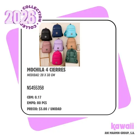 MOCHILA 4 CIERRES