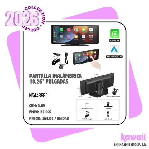 PANTALLA INALÁMBRICA 10.26" PULGADAS