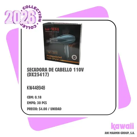 SECADORA DE CABELLO 110V (DX25417)