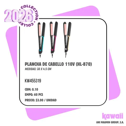 PLANCHA DE CABELLO 110V (HL-870) -