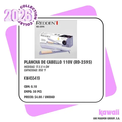 PLANCHA DE CABELLO 110V (RD-2595)
