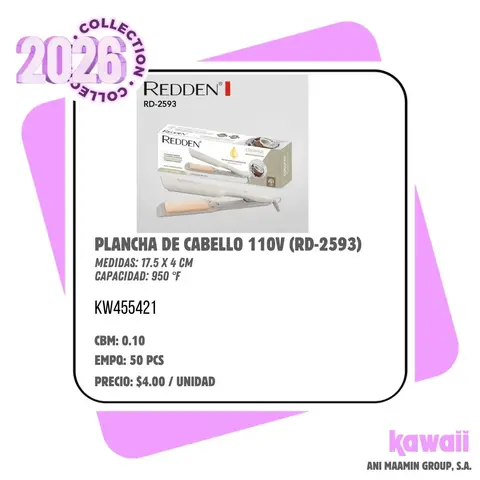 PLANCHA DE CABELLO 110V (RD-2593)