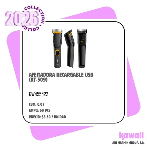 AFEITADORA RECARGABLE USB (AT-509)
