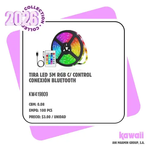 TIRA LED 5M RGB C/ CONTROL CONEXIÓN BLUETOOTH