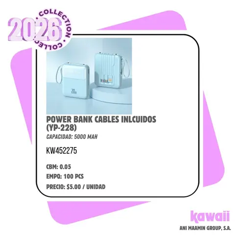 POWER BANK CABLES INLCUIDOS (YP-228)