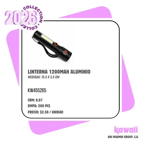 LINTERNA 1200MAH ALUMINIO