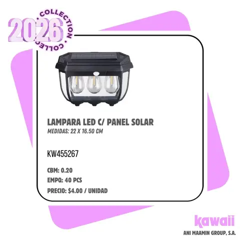 LAMPARA LED C/ PANEL SOLAR