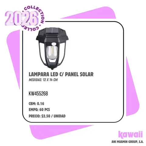 LAMPARA LED C/ PANEL SOLAR