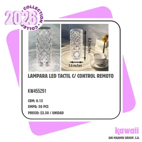 LAMPARA LED TACTIL C/ CONTROL REMOTO