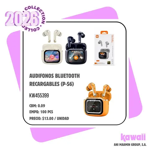 AUDIFONOS BLUETOOTH RECARGABLES (P-S6)