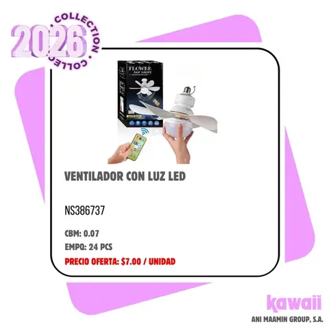 VENTILADOR CON LUZ LED