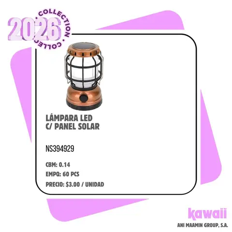 LÁMPARA LED C/ PANEL SOLAR