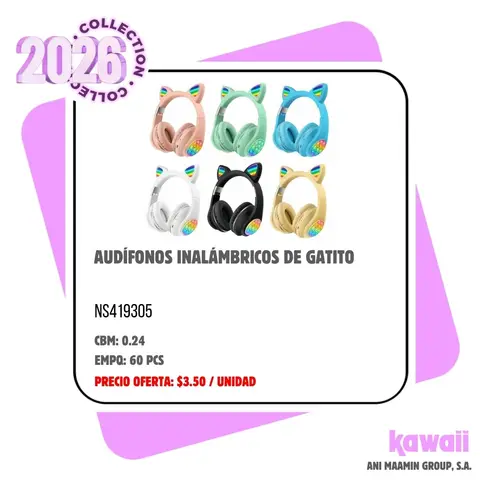 AUDÍFONOS INALÁMBRICOS DE GATITO