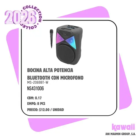 BOCINA ALTA POTENCIA BLUETOOTH CON MICROFONO