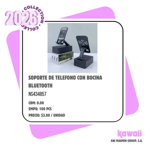 SOPORTE DE TELEFONO CON BOCINA BLUETOOTH