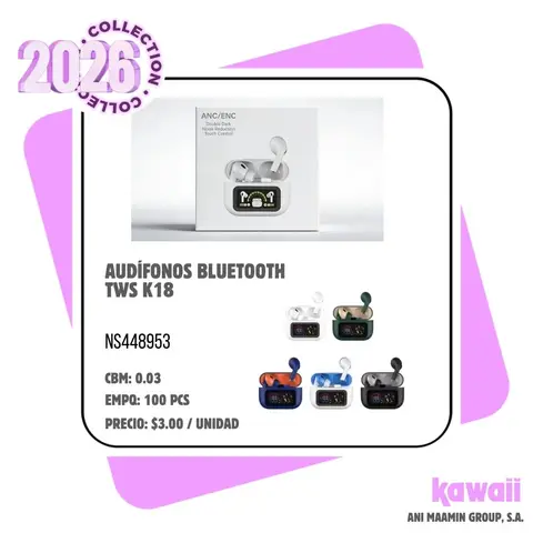 AUDÍFONOS BLUETOOTH TWS K18