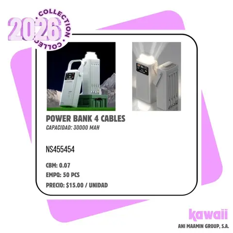 POWER BANK 4 CABLES