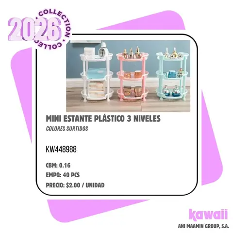 MINI ESTANTE PLÁSTICO 3 NIVELES