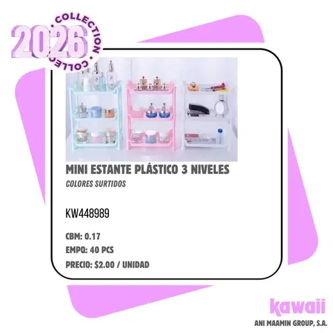 MINI ESTANTE PLÁSTICO 3 NIVELES