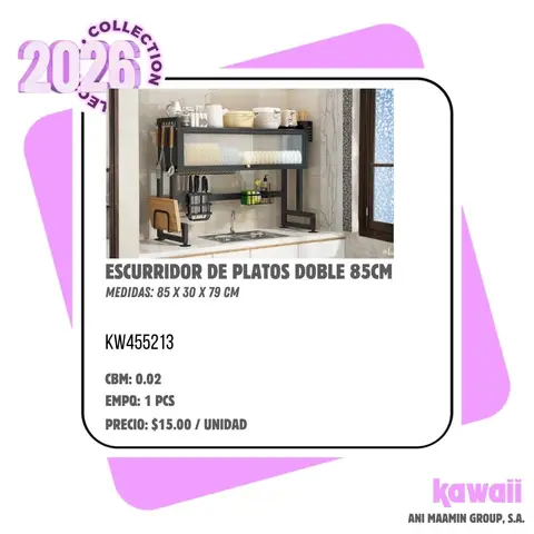ESCURRIDOR DE PLATOS DOBLE 85CM