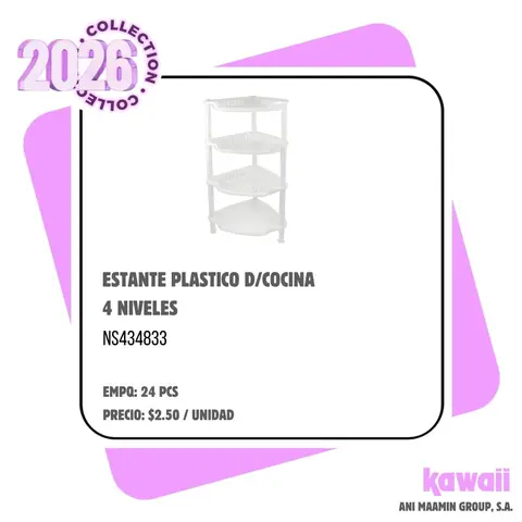 ESTANTE PLASTICO D/COCINA 4 NIVELES