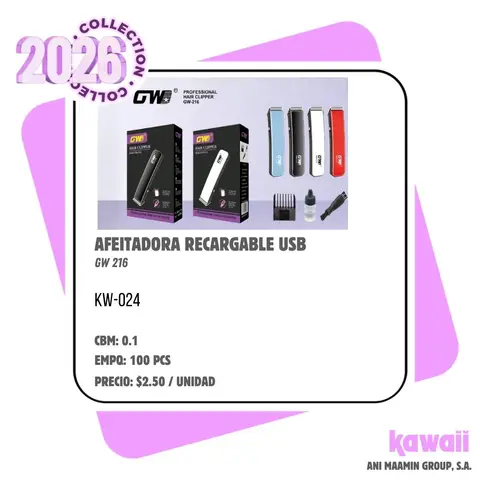 AFEITADORA RECARGABLE USB KW-024