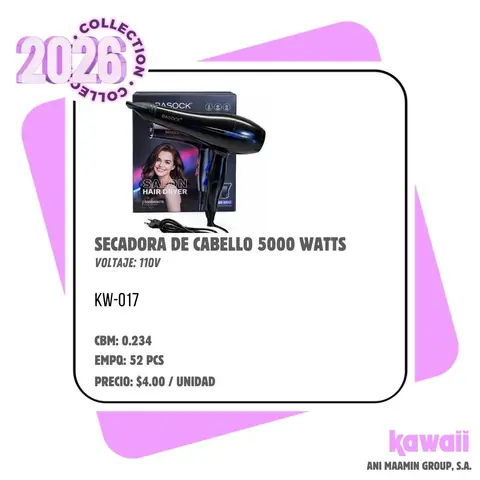 SECADORA DE CABELLO 5000 WATTS