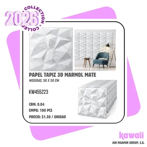 PAPEL TAPIZ 3D MARMOL MATE